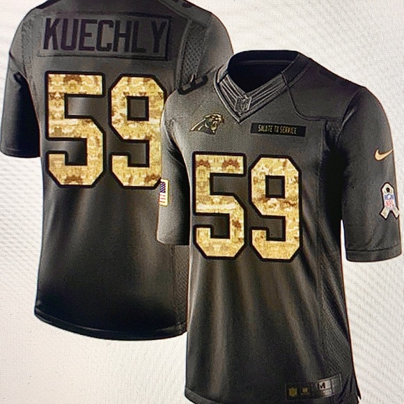 Carolina Panthers Luke Kuechly 2017 salute to service jersey New w/tags - Picture 5 of 12